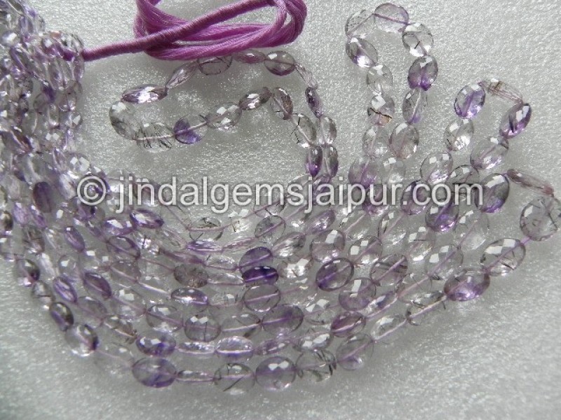 Moss Amethyst Faceted Oval Shape Beads